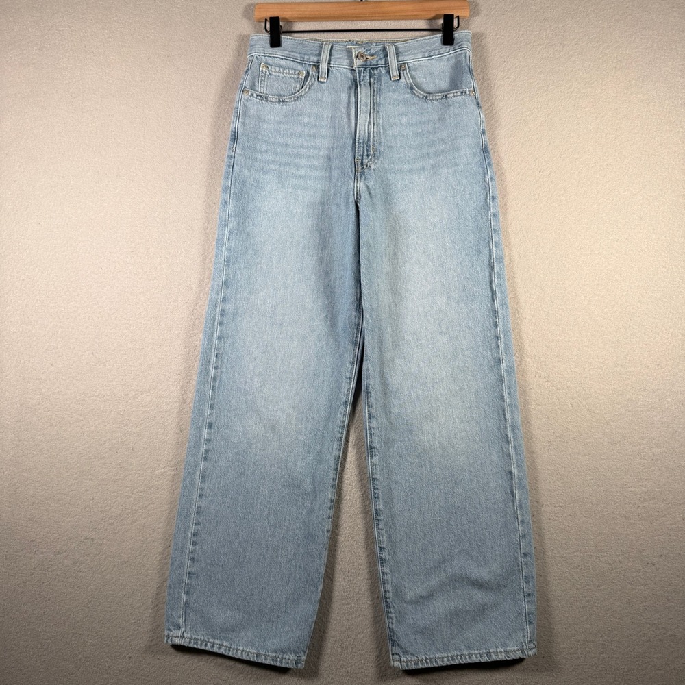 Levis High Waisted Straight Jeans Light Wash Blue Cotton Hemp 27 W27 L29
